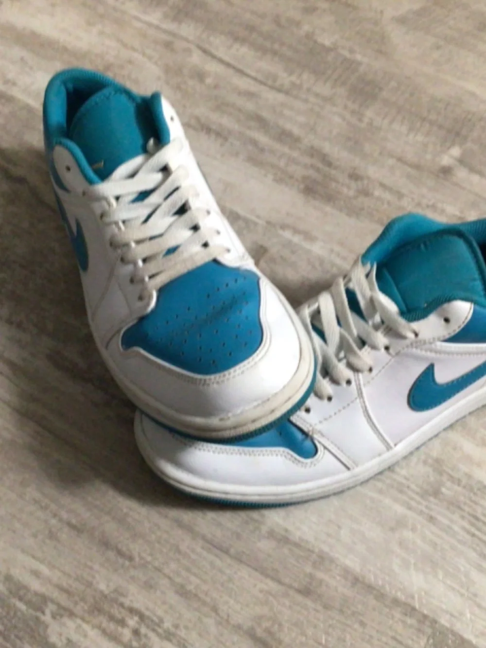 Aqua and White Jordan 1